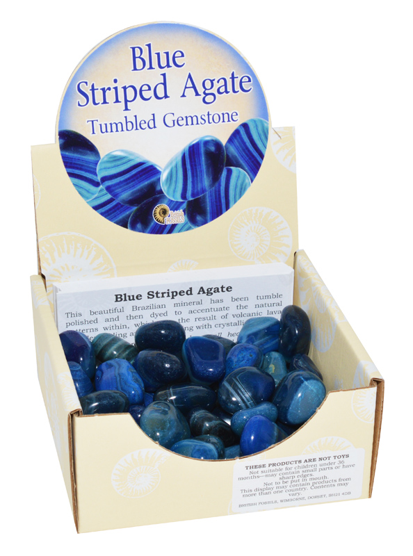 Blue Striped Agate Tumble Stones